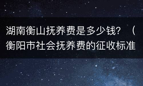 湖南衡山抚养费是多少钱？（衡阳市社会抚养费的征收标准）
