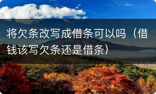 将欠条改写成借条可以吗（借钱该写欠条还是借条）