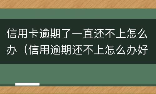 信用卡逾期了一直还不上怎么办（信用逾期还不上怎么办好呢）