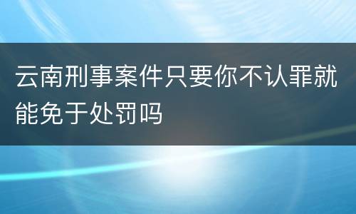 云南刑事案件只要你不认罪就能免于处罚吗