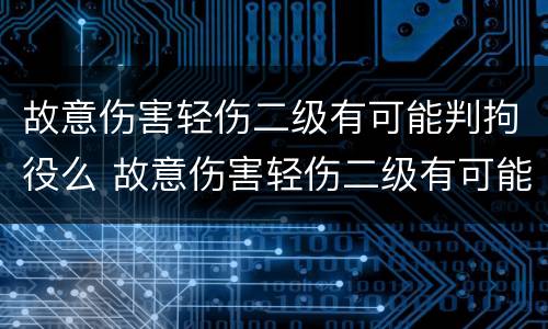 故意伤害轻伤二级有可能判拘役么 故意伤害轻伤二级有可能判拘役么吗