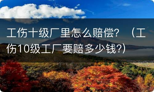工伤十级厂里怎么赔偿？（工伤10级工厂要赔多少钱?）