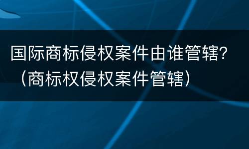 国际商标侵权案件由谁管辖？（商标权侵权案件管辖）