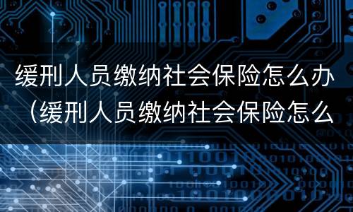 缓刑人员缴纳社会保险怎么办（缓刑人员缴纳社会保险怎么办理）