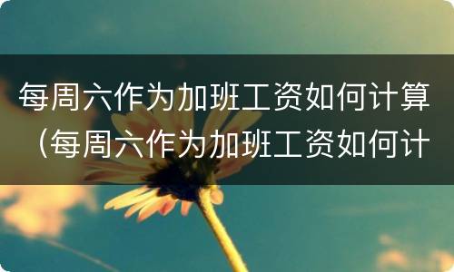 每周六作为加班工资如何计算（每周六作为加班工资如何计算的）