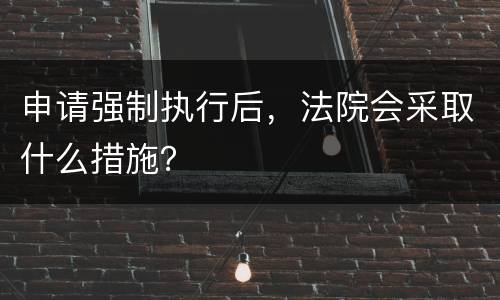 申请强制执行后，法院会采取什么措施？