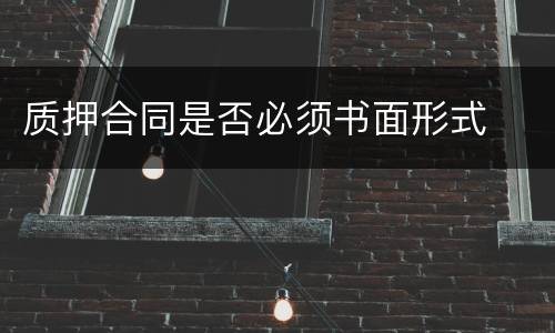 质押合同是否必须书面形式