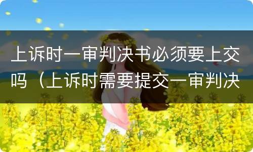 上诉时一审判决书必须要上交吗（上诉时需要提交一审判决书吗）