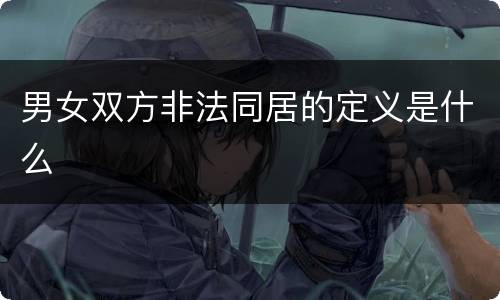 男女双方非法同居的定义是什么