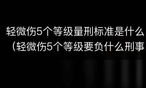 轻微伤5个等级量刑标准是什么（轻微伤5个等级要负什么刑事责任）