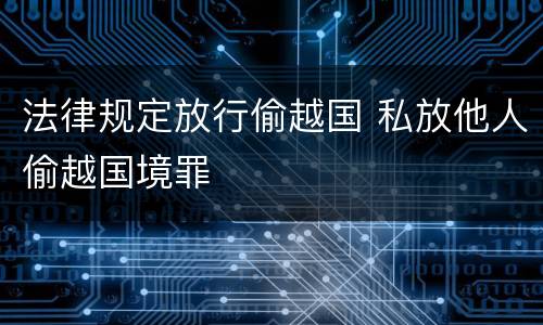 法律规定放行偷越国 私放他人偷越国境罪