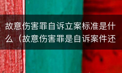 故意伤害罪自诉立案标准是什么（故意伤害罪是自诉案件还是公诉案件）