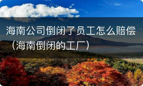 海南公司倒闭了员工怎么赔偿（海南倒闭的工厂）