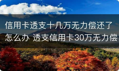 信用卡透支十几万无力偿还了怎么办 透支信用卡30万无力偿还怎么办