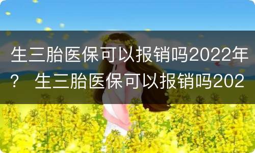 生三胎医保可以报销吗2022年？ 生三胎医保可以报销吗2022年