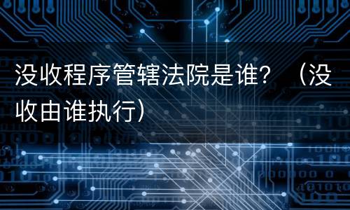 没收程序管辖法院是谁？（没收由谁执行）
