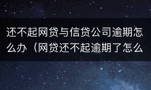 还不起网贷与信贷公司逾期怎么办（网贷还不起逾期了怎么办）