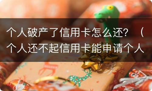 个人破产了信用卡怎么还？（个人还不起信用卡能申请个人破产吗）