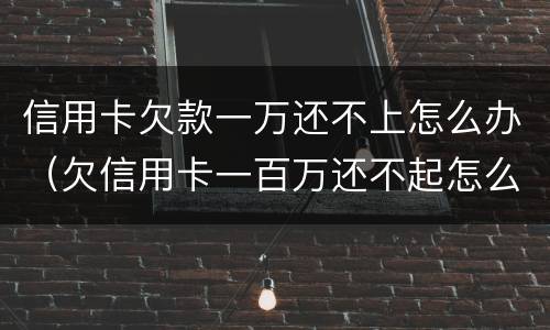 信用卡欠款一万还不上怎么办（欠信用卡一百万还不起怎么办）