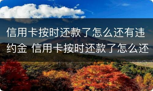 信用卡按时还款了怎么还有违约金 信用卡按时还款了怎么还有违约金呢