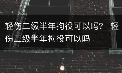 轻伤二级半年拘役可以吗？ 轻伤二级半年拘役可以吗