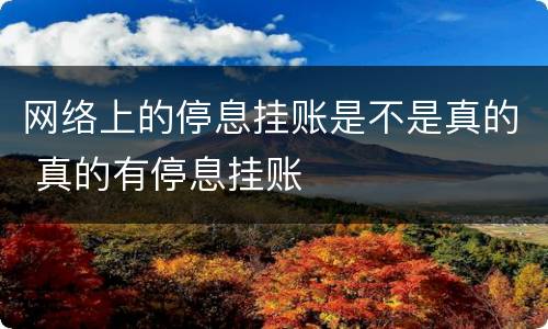 网络上的停息挂账是不是真的 真的有停息挂账