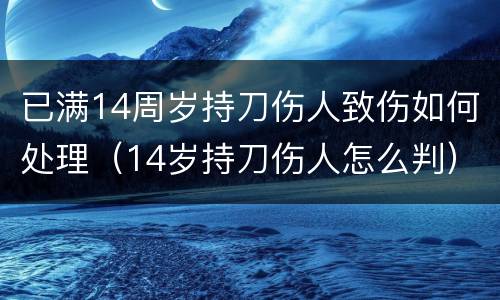 已满14周岁持刀伤人致伤如何处理（14岁持刀伤人怎么判）