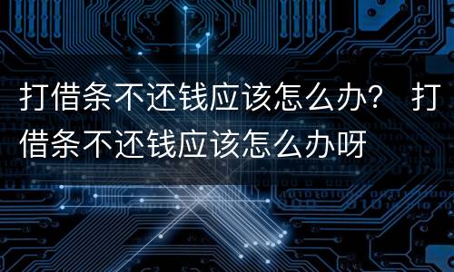 打借条不还钱应该怎么办？ 打借条不还钱应该怎么办呀