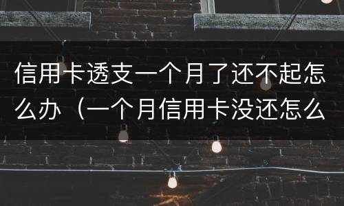 信用卡透支一个月了还不起怎么办（一个月信用卡没还怎么办）
