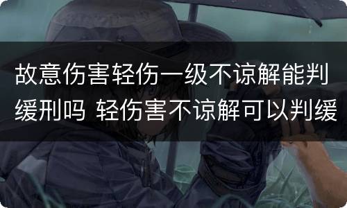 故意伤害轻伤一级不谅解能判缓刑吗 轻伤害不谅解可以判缓刑吗