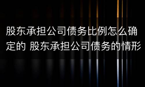 股东承担公司债务比例怎么确定的 股东承担公司债务的情形