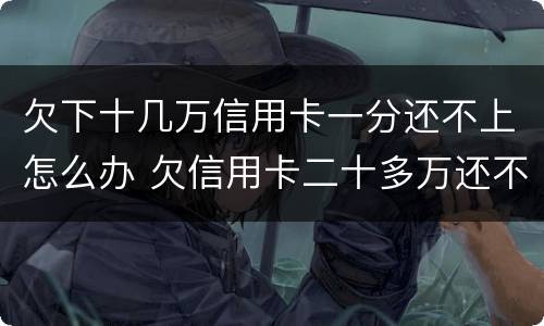 欠下十几万信用卡一分还不上怎么办 欠信用卡二十多万还不上怎么办