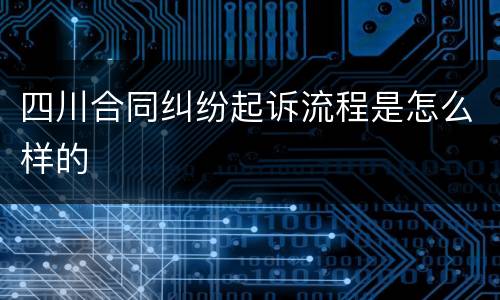 四川合同纠纷起诉流程是怎么样的