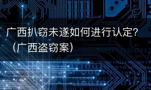 广西扒窃未遂如何进行认定？（广西盗窃案）