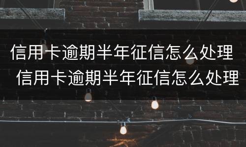 信用卡逾期半年征信怎么处理 信用卡逾期半年征信怎么处理好