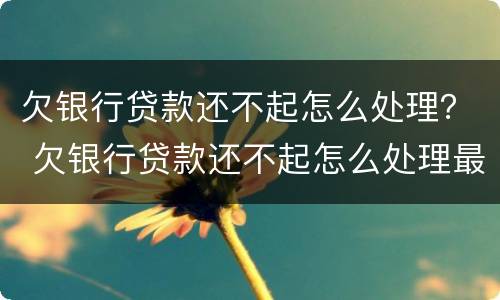 欠银行贷款还不起怎么处理？ 欠银行贷款还不起怎么处理最好