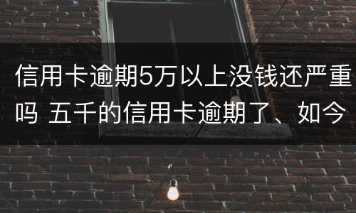 信用卡逾期5万以上没钱还严重吗 五千的信用卡逾期了、如今要还两万多