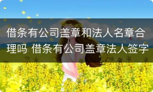 借条有公司盖章和法人名章合理吗 借条有公司盖章法人签字属什么性质