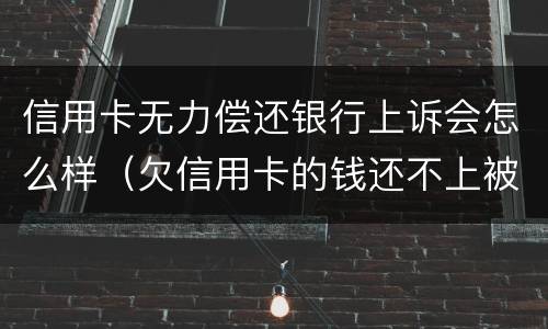 信用卡无力偿还银行上诉会怎么样（欠信用卡的钱还不上被上诉怎么办）