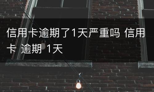 信用卡逾期了1天严重吗 信用卡 逾期 1天