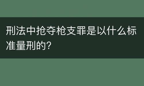 刑法中抢夺枪支罪是以什么标准量刑的?