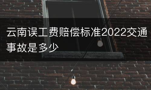 云南误工费赔偿标准2022交通事故是多少