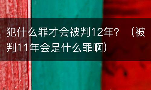 犯什么罪才会被判12年？（被判11年会是什么罪啊）