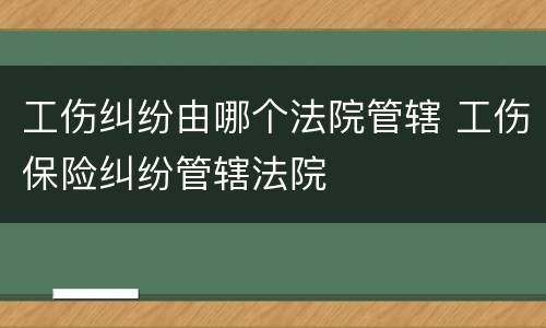 工伤纠纷由哪个法院管辖 工伤保险纠纷管辖法院