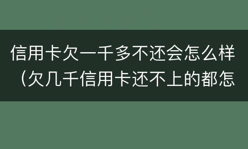 信用卡欠一千多不还会怎么样（欠几千信用卡还不上的都怎么样了）