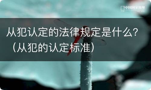 从犯认定的法律规定是什么？（从犯的认定标准）