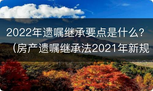 2022年遗嘱继承要点是什么？（房产遗嘱继承法2021年新规定）