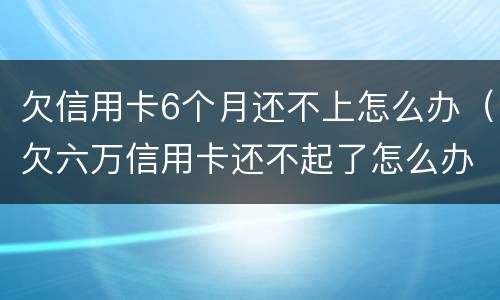 欠信用卡6个月还不上怎么办（欠六万信用卡还不起了怎么办）