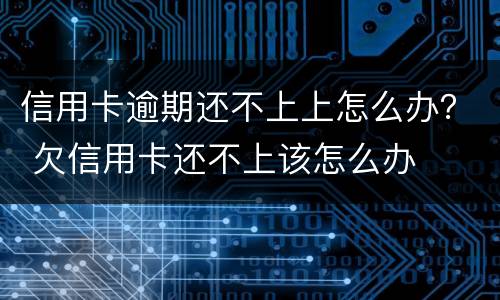 信用卡逾期还不上上怎么办？ 欠信用卡还不上该怎么办