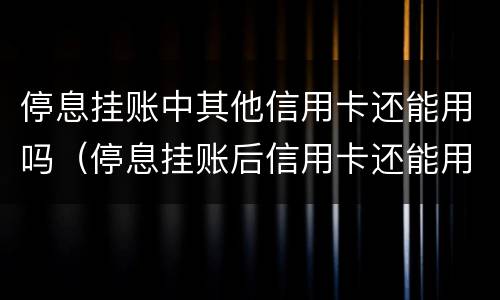 停息挂账中其他信用卡还能用吗（停息挂账后信用卡还能用吗）
